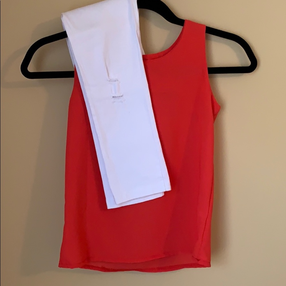 Red Shirt w/ White Pants